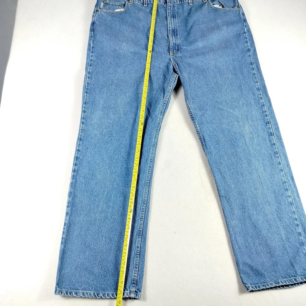 Carhartt‎ Jeans Mens 46x32 Blue Denim Relaxed Fit B19DST Straight Leg Workwear